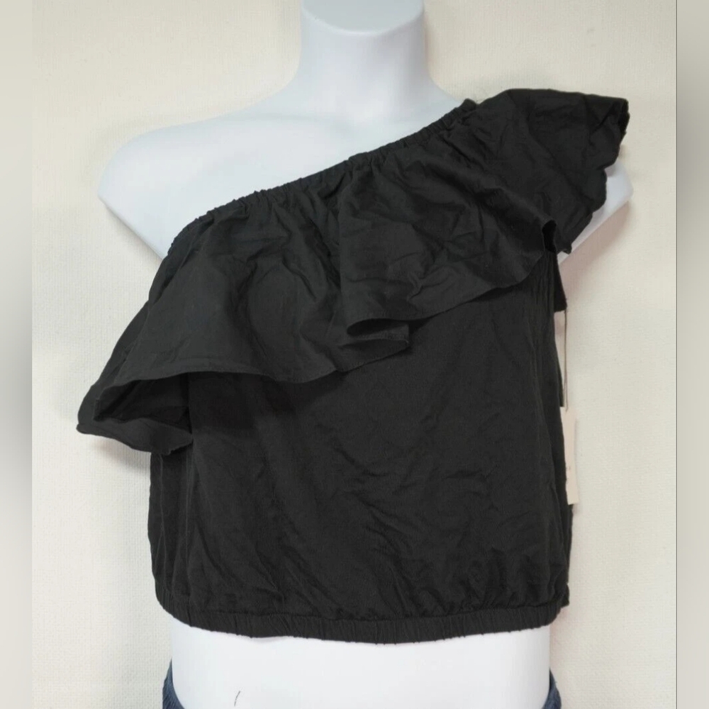 NWT a new day XXL Black Ruffled One-Shoulder Blouse  (0107)